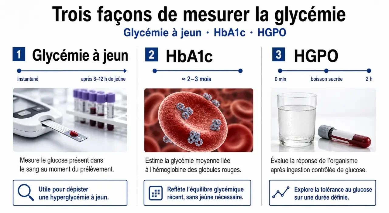 Glycémie à jeun interprétation comparée à l'HbA1c et à l'HGPO